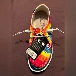 Hey Dude. Size 9, super comfy, tie-dye, rainbow, Grateful Dead, rainbow….